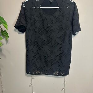 Elegant Black Lace Women's Top